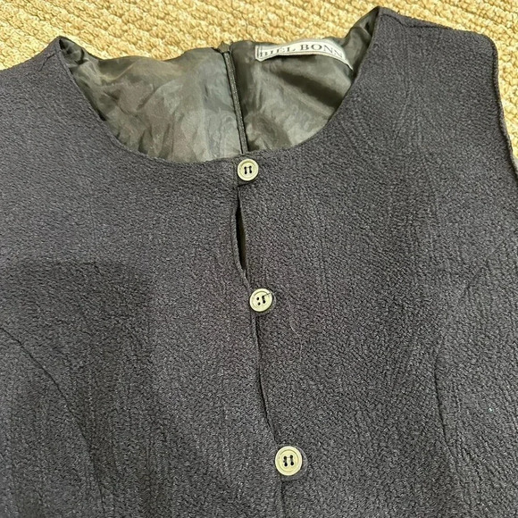 Vintage Black Button Vest - Picture 2 of 5